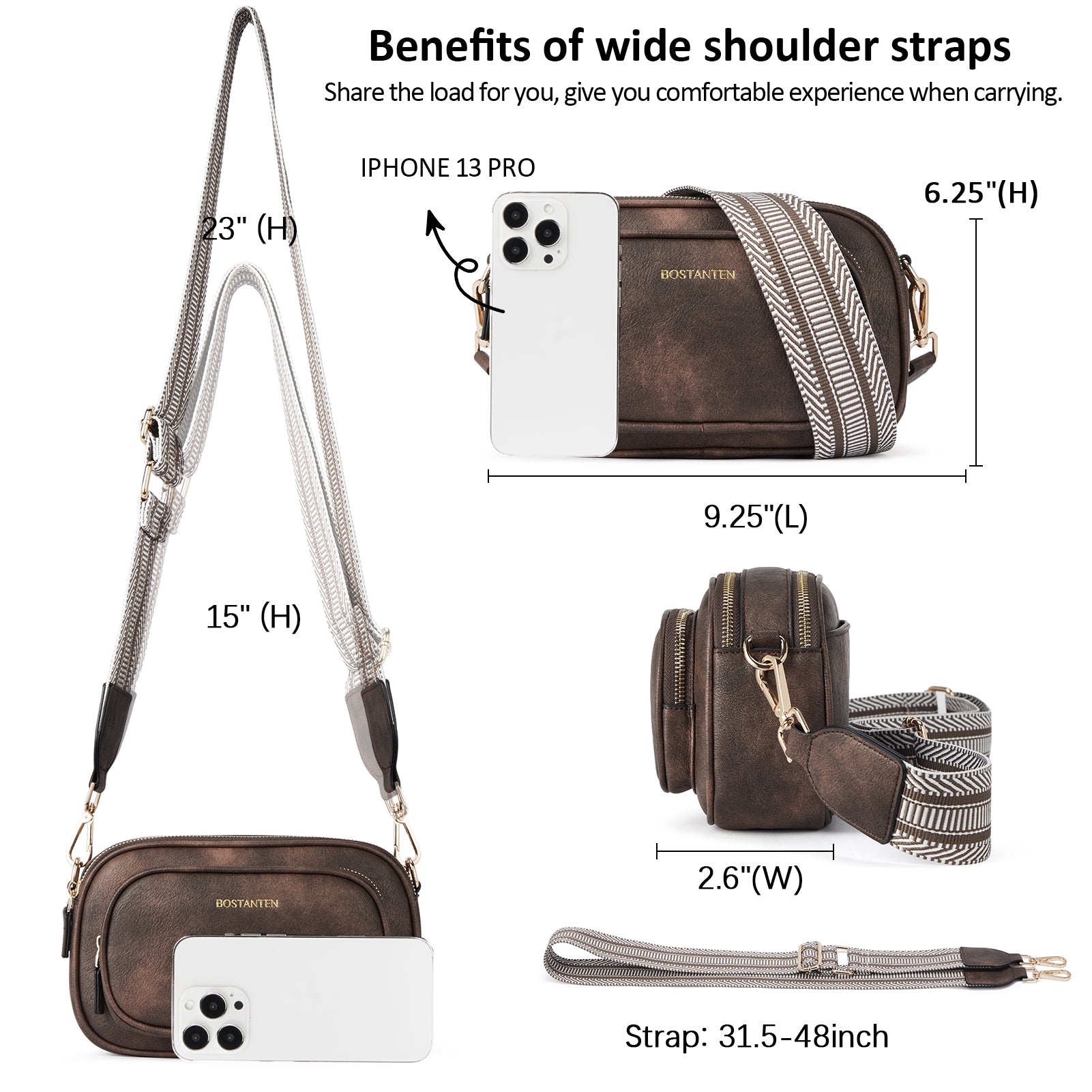 Small Crossbody Purse for Women - Hands Free Travel Bag with Multiple Pockets, Lightweight & Stylish - Perfect for Shopping, Sightseeing and Everyday Use