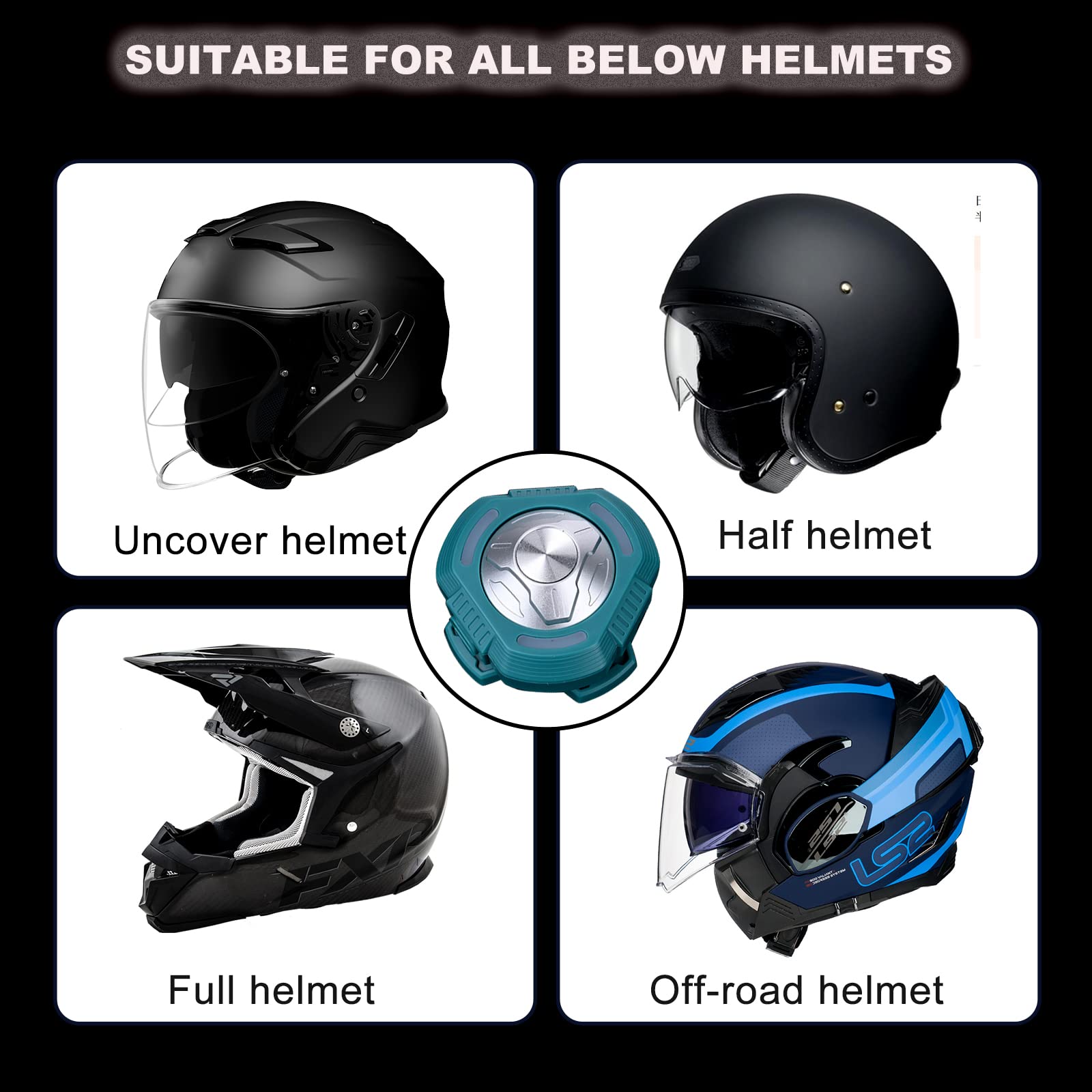 Wireless Motorcycle Bluetooth Helmet Headset with Bone Conduction & DSP Noise Cancellation Mic - IP66 Waterproof, Green - Perfect for Riding, Commuting & Outdoor Adventures