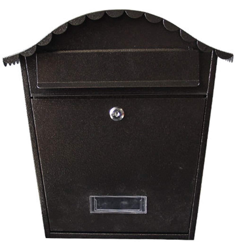 Lockable Wall Mounted Mailbox - Weatherproof Classic Post Office Box for Outdoor Use - Safe Newspaper & Mail Storage (White/Black) - Perfect for Homes, Apartments & Offices