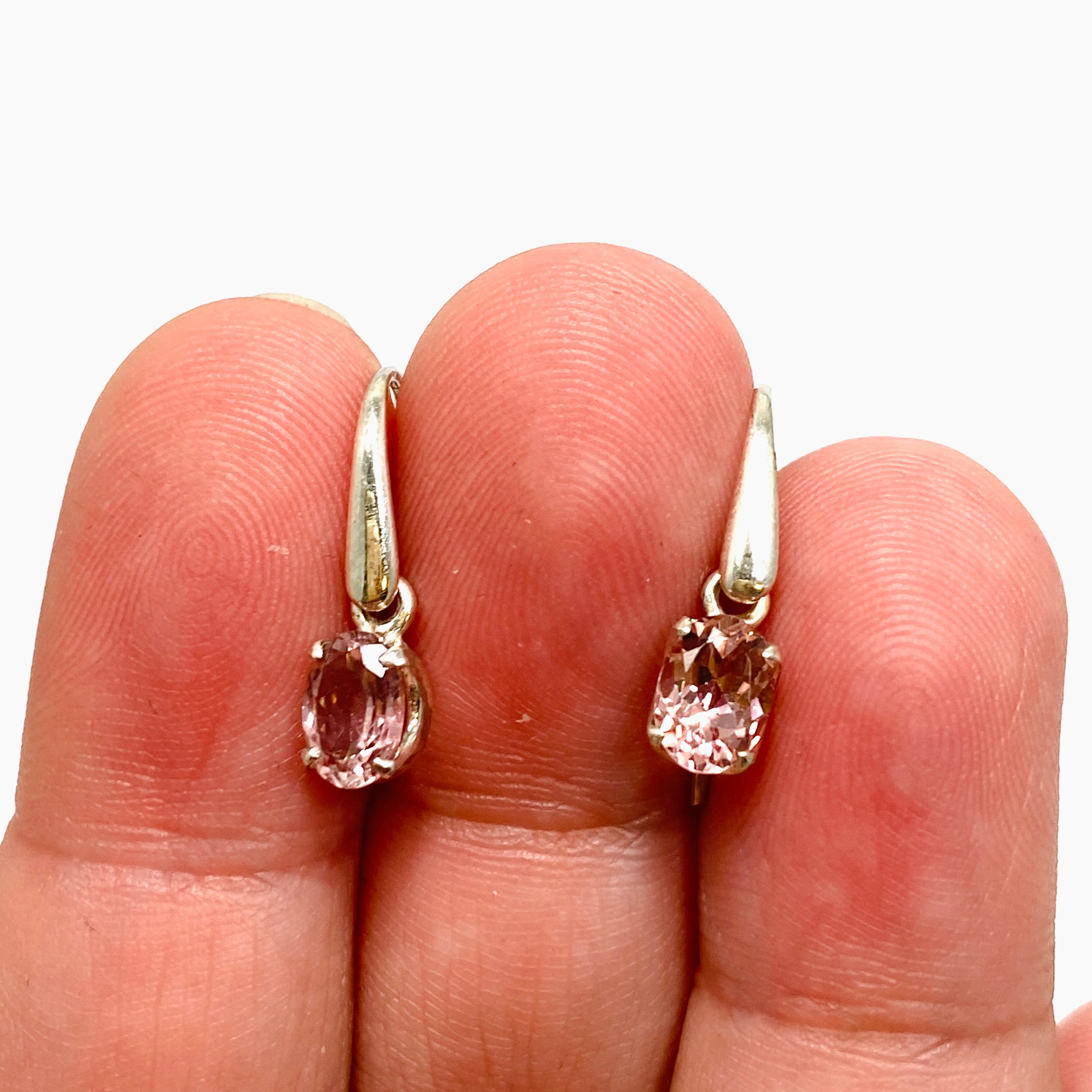 Natural Pale Pink Tourmaline Oval Faceted Stud Earrings - 925 Sterling Silver Jewelry for Women - Perfect for Weddings, Date Nights & Special Occasions