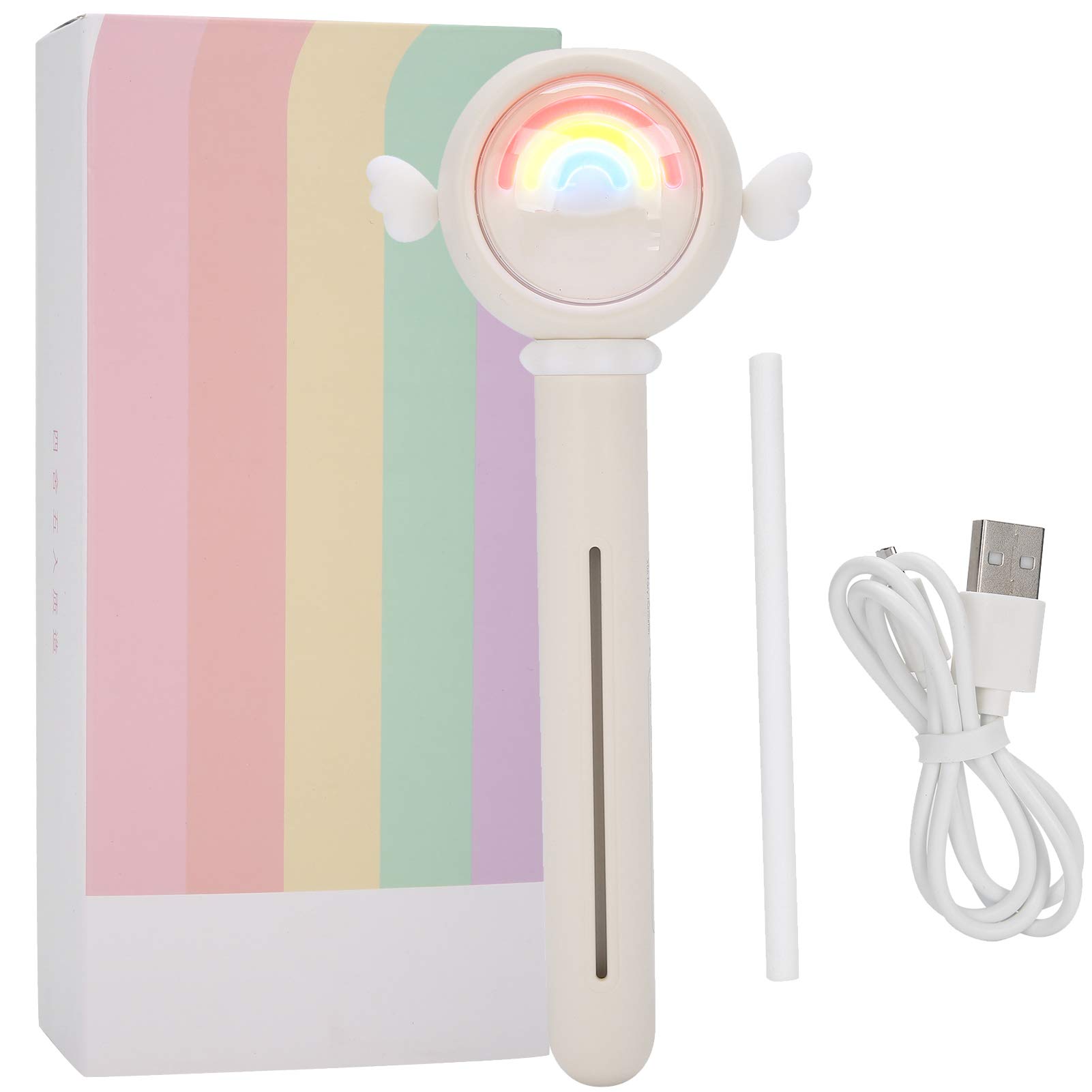 Portable USB Facial Mist Sprayer with LED Night Light - Hydrating Face Humidifier for Home, Office, Indoor & Outdoor Use (Beige) | Perfect for Skincare Routine, Yoga, Travel & Dry Air Relief