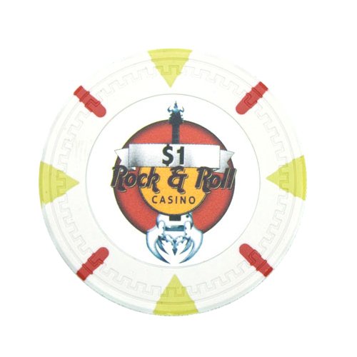 25 Rock & Roll Themed 14g Clay Poker Chips Set - Casino Style Poker Chips for Home Games, Poker Nights & Casino Themed Parties