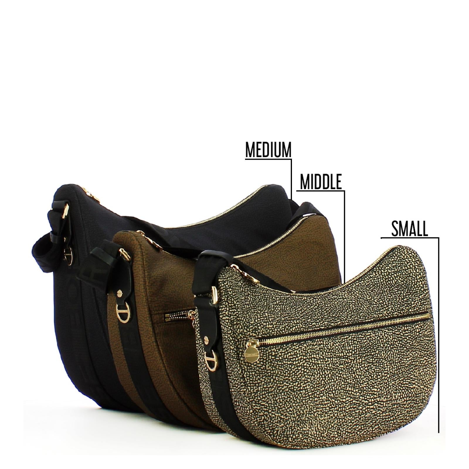 Borbonese Luna Small Crossbody Bag with Pocket - Recycled Nylon in Blue (934107I15) | Perfect for Everyday Use, Travel & Work Commute