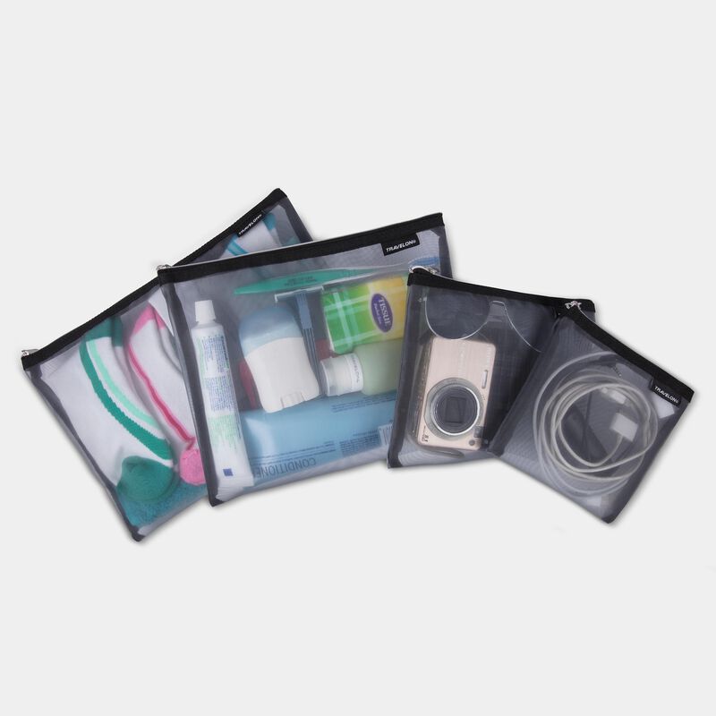 Travelon Set of 4 Mesh Pouches - Lightweight Organizer Bags for Travel, Toiletries & Cosmetics | Perfect for Camping, Gym & Daily Organization