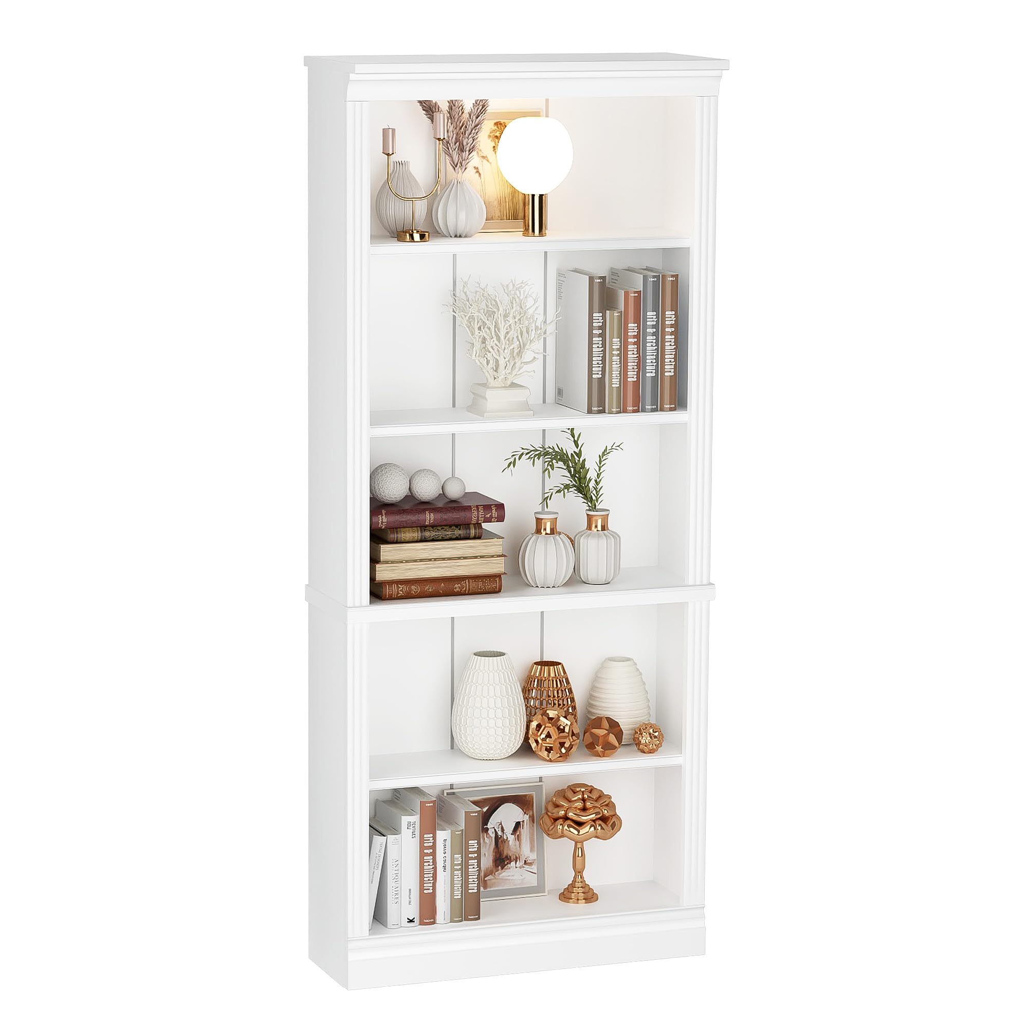 Furniwell 5-Shelf Tall Bookcase 72