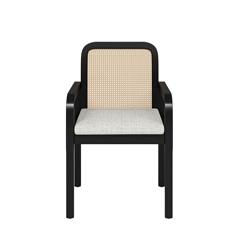 Kevin Rattan Dining Chairs - Mid Century Modern Accent Chairs with Elegant Woven Backrest | Perfect for Dining Rooms, Living Spaces & Boho Home Decor