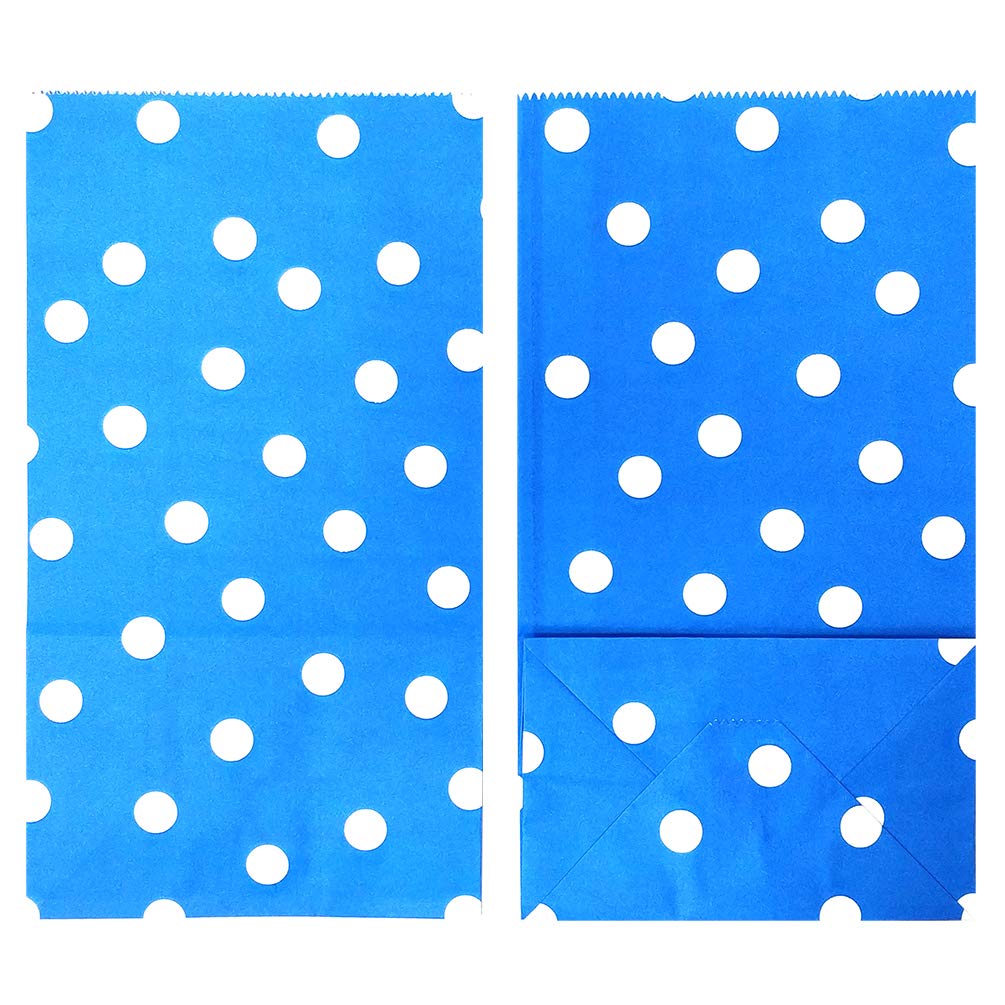 Adido EVA Polka Dot Party Favor Bags - Royal Blue Small Lunch Bags (5.1