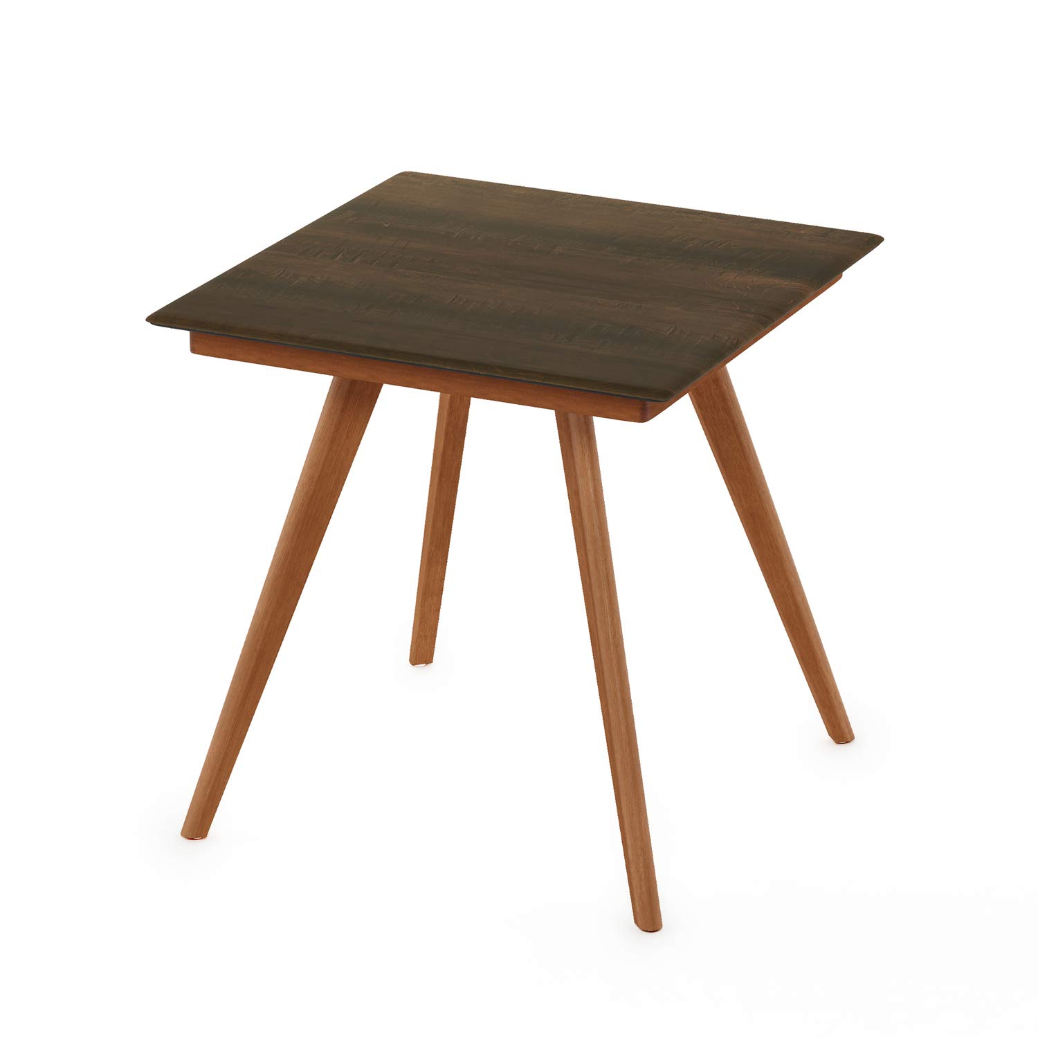 Furinno Redang 4-Leg Square Smart Top Patio Dining Table - Indoor/Outdoor Coffee Table & Picnic Table in Walnut Finish - Perfect for Backyard, Garden, Balcony & Small Space Decor