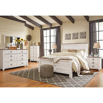 Urban Rustic White Wash Night Stand B267 - Modern Bedside Table for Bedroom Decor | Edmonton Furniture Store | Perfect for Small Spaces & Cozy Bedrooms