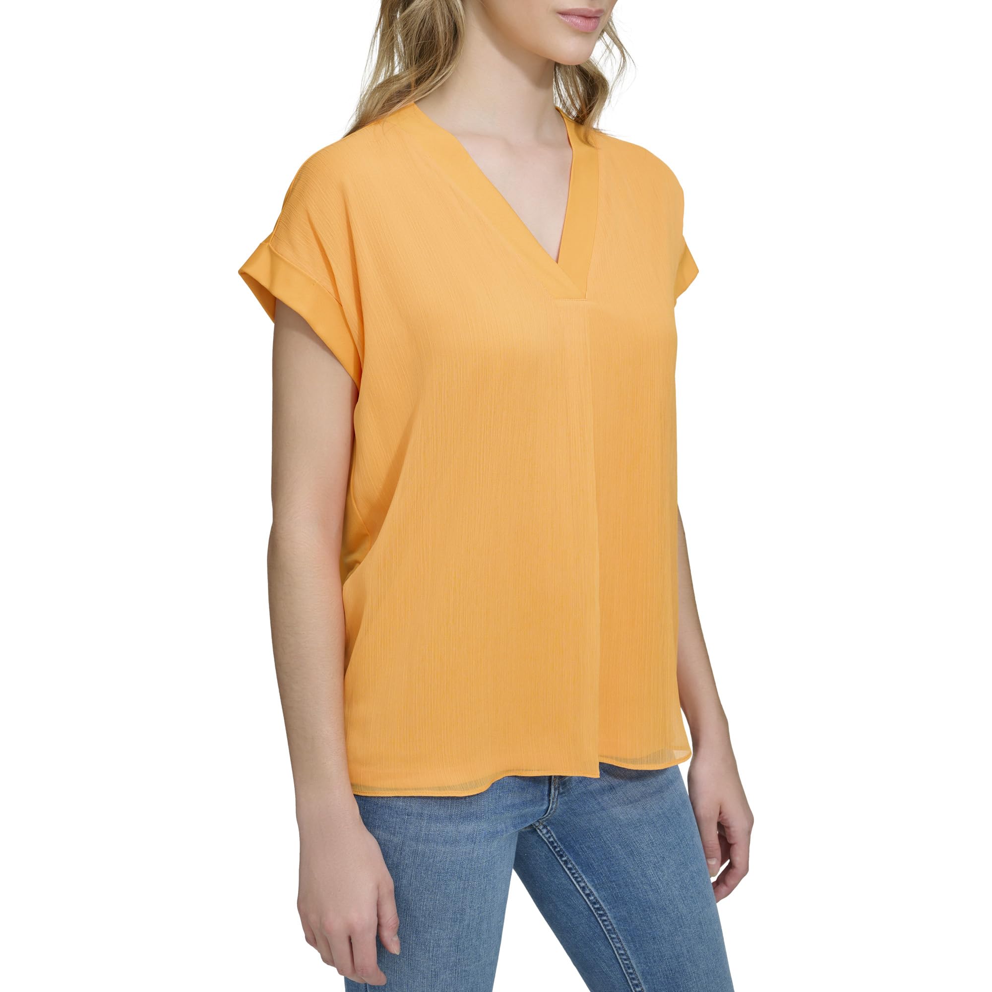 Calvin Klein Women's Sleeveless V-Neck Knit Top - Soft Stretchy Casual Summer Blouse for Work & Weekend Outfits