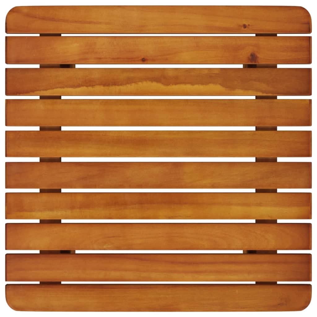 Premium 3-Piece Acacia Wood Outdoor Bistro Set - Classic Slatted Design Patio Furniture with Square Table - Durable Brown Garden Lounge Chairs for Backyard, Deck, Poolside & Balcony Use