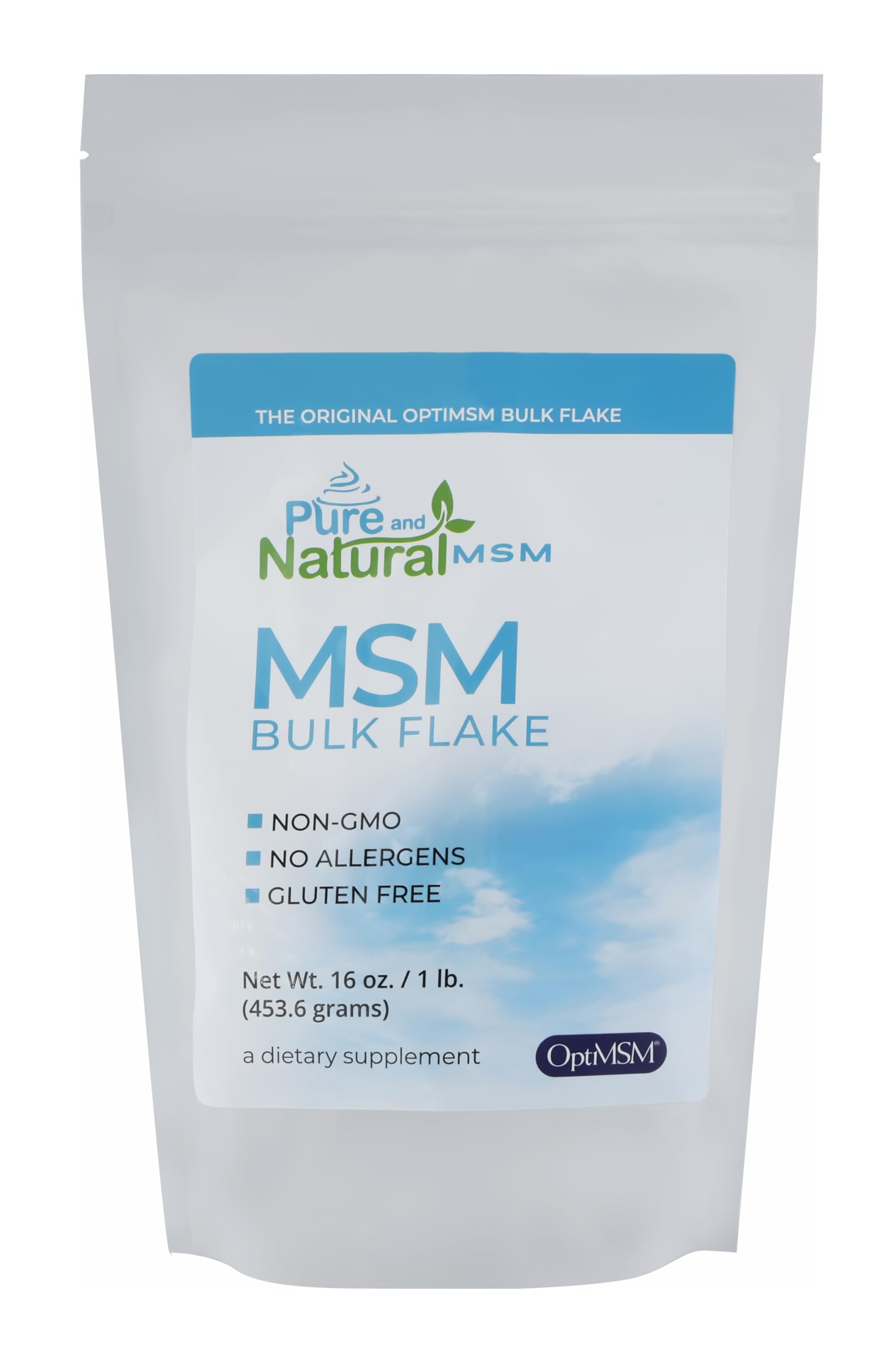 Pure & Natural MSM Flakes 16oz Bulk - Supports Joint Health, Reduces Pain & Stiffness, Enhances Mobility & Collagen Production - Made in USA - Ideal for Arthritis Relief, Post-Workout Recovery & Skin Health