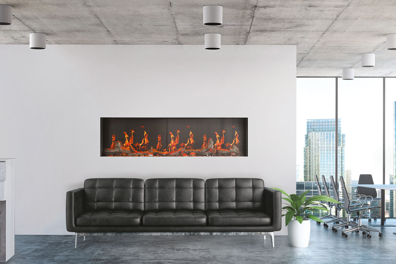 Napoleon Luminex 65-Inch LCD Virtual Smart Multi-Sided Built-In Electric Fireplace - Perfect for Living Room, Bedroom & Office Heating & Ambiance