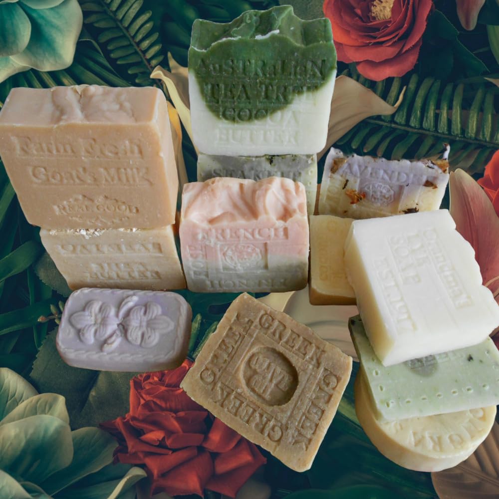 Natural Handcrafted Soap Gift Set - 12 Bar Organic Soap Collection for Mothers & Babies | Artisan Variety Pack | Perfect for Sensitive Skin Care, Baby Bath Time & Thoughtful Gifts
