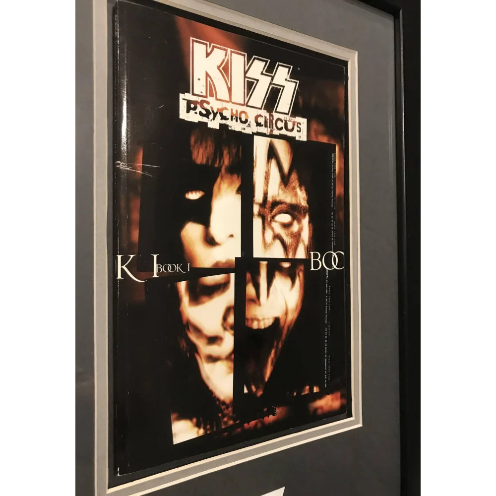 Kiss Band Signed Framed Collage - Gene Simmons, Paul Stanley, Ace Frehley Autographed Memorabilia with JSA COA | Perfect for Rock Music Fans & Collectors, Wall Decor for Home & Office