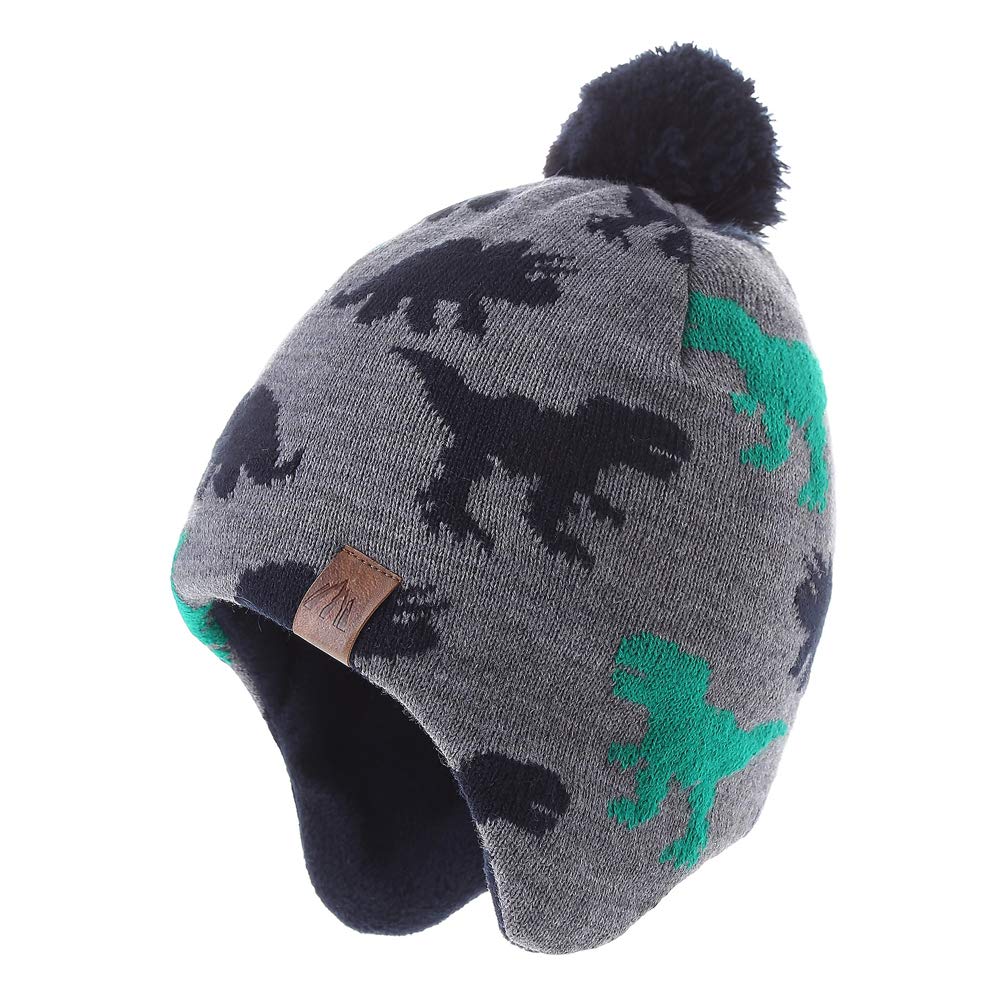 Moon Kitty Baby Boys & Girls Knit Fleece Winter Hats with Warm Ear Flaps - Soft Warm Beanie for Toddler Skiing, Snow Play & Outdoor Winter Activities