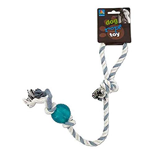 Premium Knotted Rope Dog Chew Toy with Tennis Ball - Durable Interactive Play for Aggressive Chewers, Fetch & Tug-of-War Games | Perfect for Outdoor Adventures & Indoor Playtime