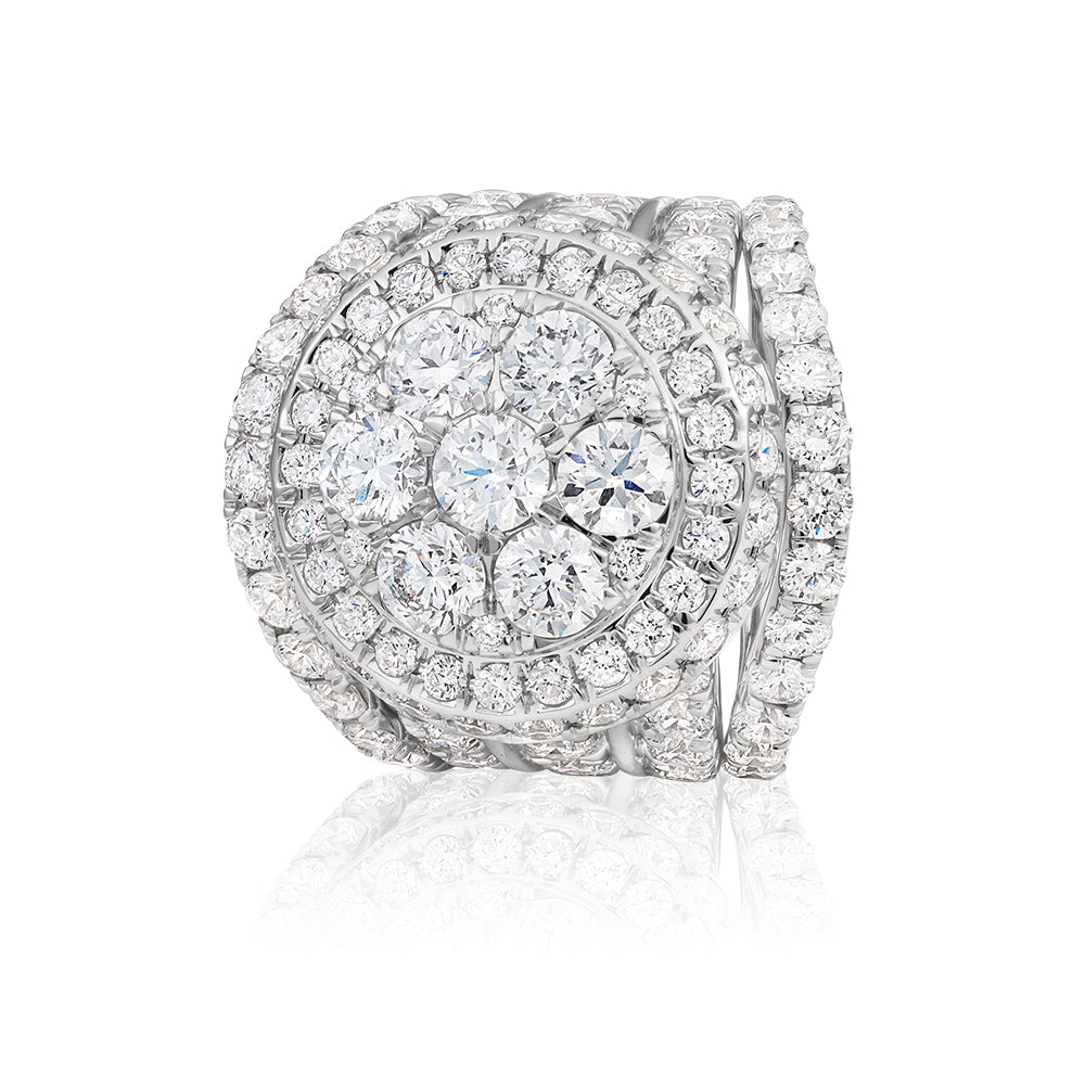 14K White Gold 3-Piece Bridal Ring Set with 7.00 Carat White Diamonds | Wedding, Engagement & Anniversary Jewelry Gift