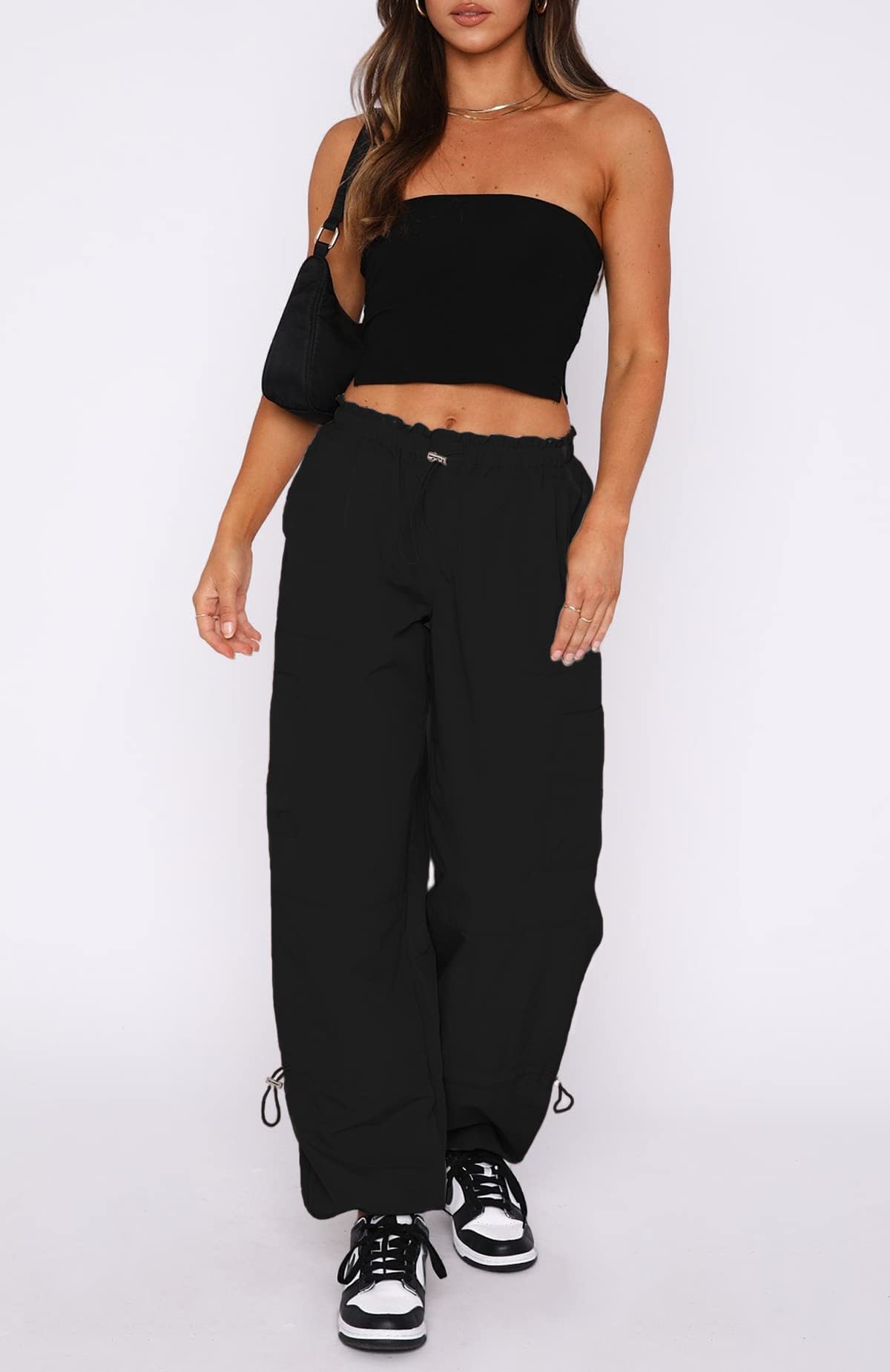 Women's Cargo Pants - Baggy Parachute Pants for Women | Y2K Rave Pants & Festival Outfits | Perfect for Concerts, Streetwear & Casual Fashion