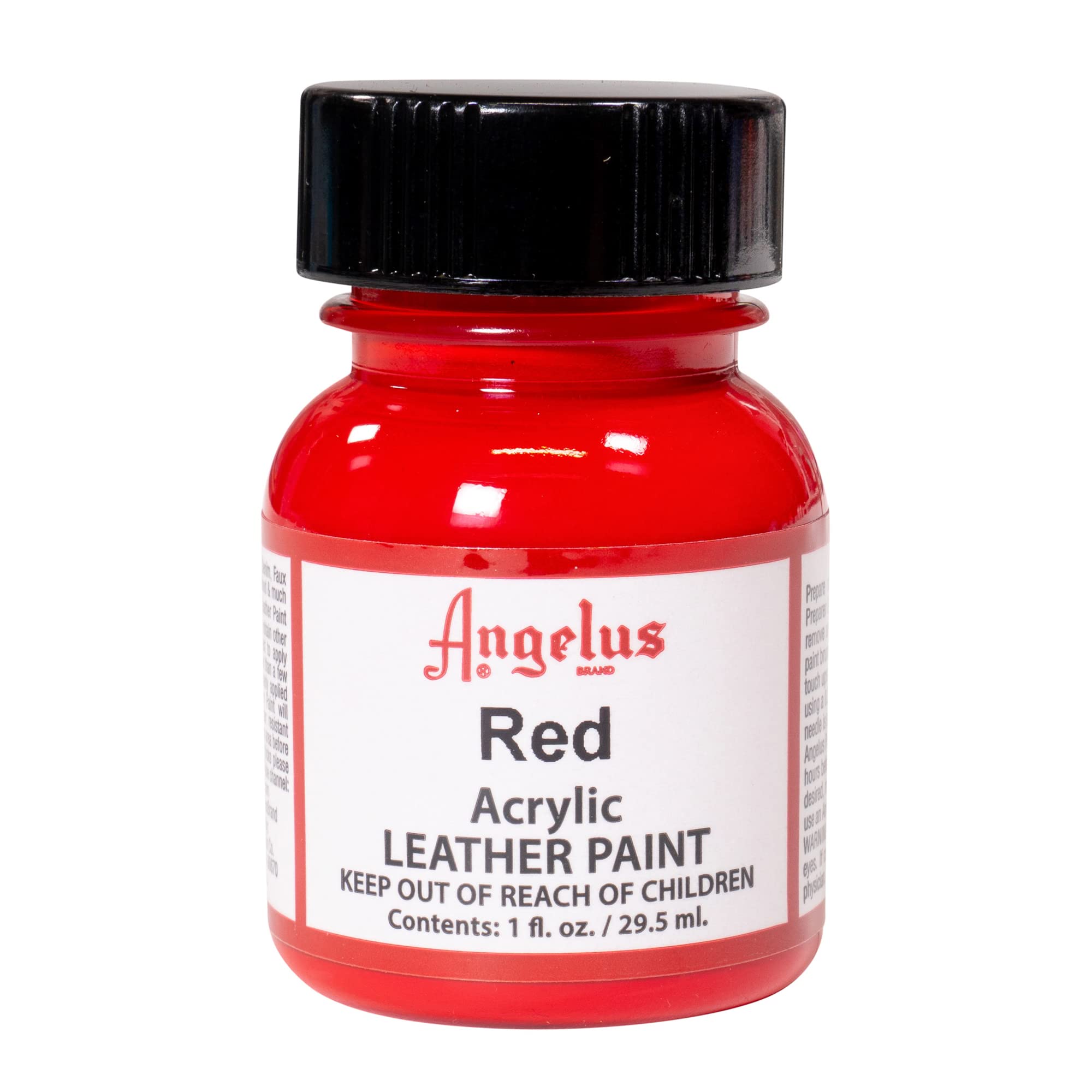 Angelus Leather Paint 1 Oz - Premium Acrylic Leather Paint for Shoes, Bags & Accessories - Vibrant Red Color - Perfect for DIY Leather Repair, Customization & Restoration Projects