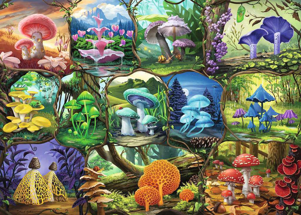 Ravensburger 1000-Piece Beautiful Mushrooms Jigsaw Puzzle - Perfect for Family Game Nights & Home Decor