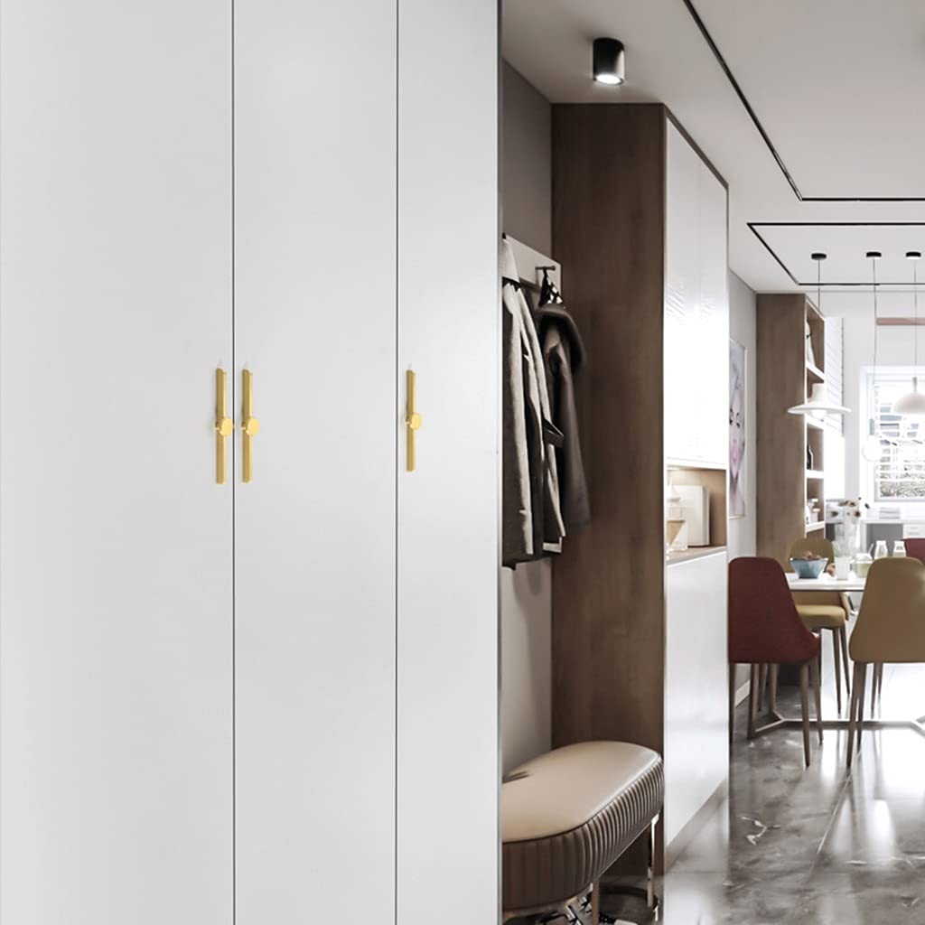 Luxury European Style Solid Brass Cabinet Door Handles - Gold Pulls for Drawers & Cabinets (180x21x7mm) - Elegant Upgrade for Kitchen, Bathroom & Wardrobe Furniture