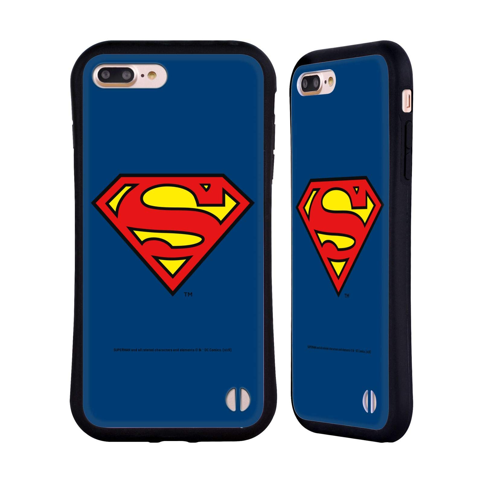 Officially Licensed Superman DC Comics Hybrid Case for iPhone 7 Plus/8 Plus - Durable Protection with Classic Logos | Perfect for Superhero Fans & Daily Use