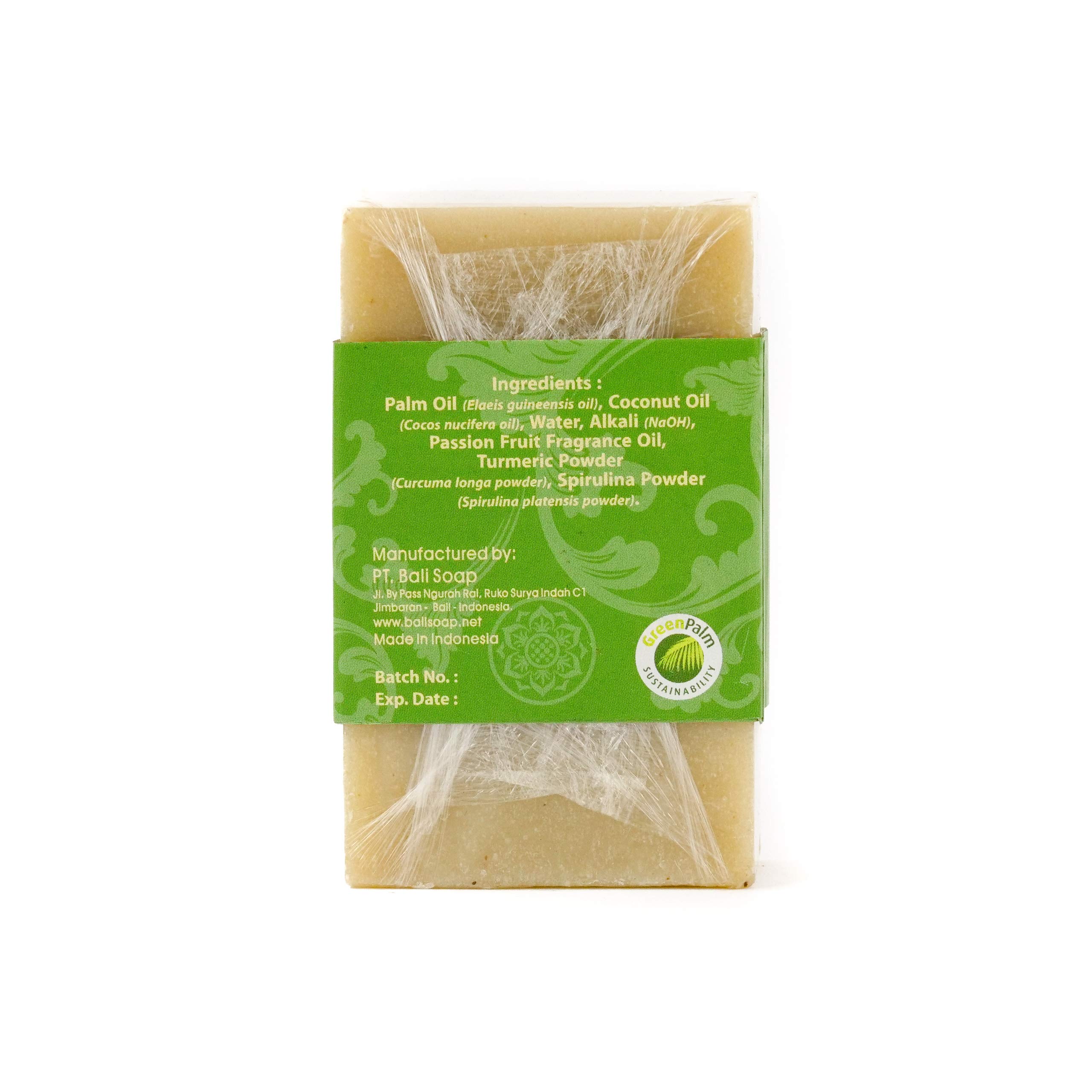 Bali Soap - Natural Passion Fruit Exfoliating Bar Soap for Men & Women - Vegan, Handmade Bath, Body & Face Cleanser - 3 Pack (3.5 Oz Each) - Perfect for Sensitive Skin & Spa Day at Home