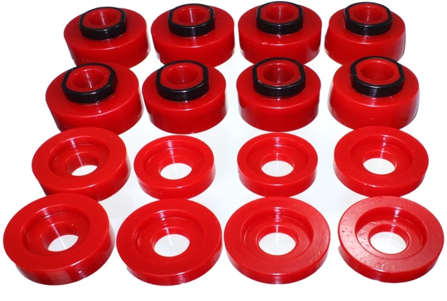 Energy Suspension 4.4124R Body Mount Set - Universal Fit for Cars, Trucks & SUVs - Durable Rubber Bushings for Smooth Ride & Vibration Reduction - Perfect for Off-Roading, Daily Commuting & Performance Upgrades