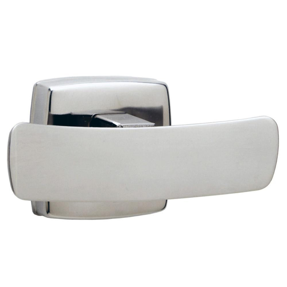 Bobrick B767 Double Surface Mounted Robe Hook - Heavy Duty Stainless Steel Bathroom Hook for Towels & Robes - Ideal for Home, Gym & Hotel Use