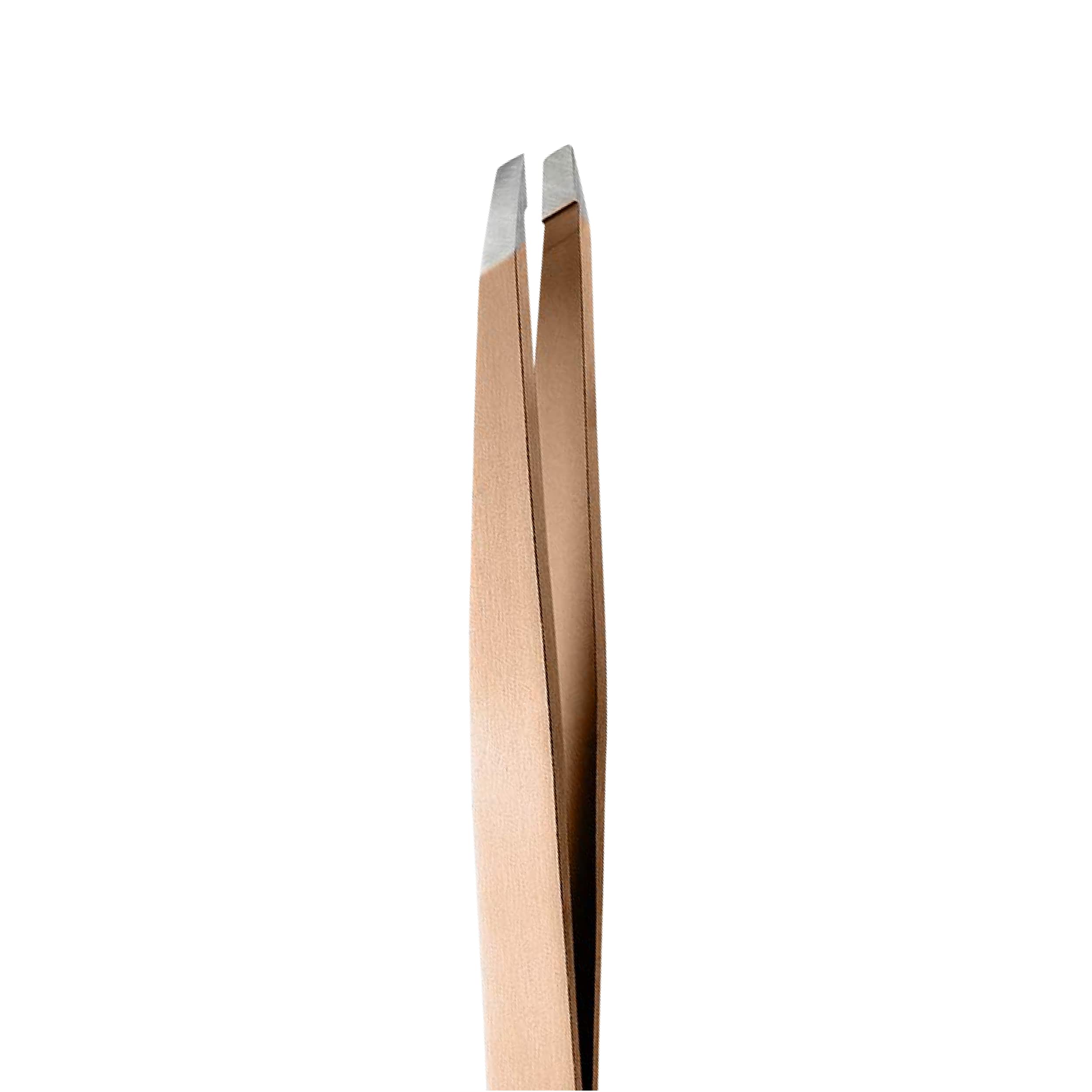 Premium RUBIS Limited Edition Rose Gold Slanted Tweezers with Black Pouch - Perfect for Eyebrow Shaping, Hair Removal & Professional Salon Use