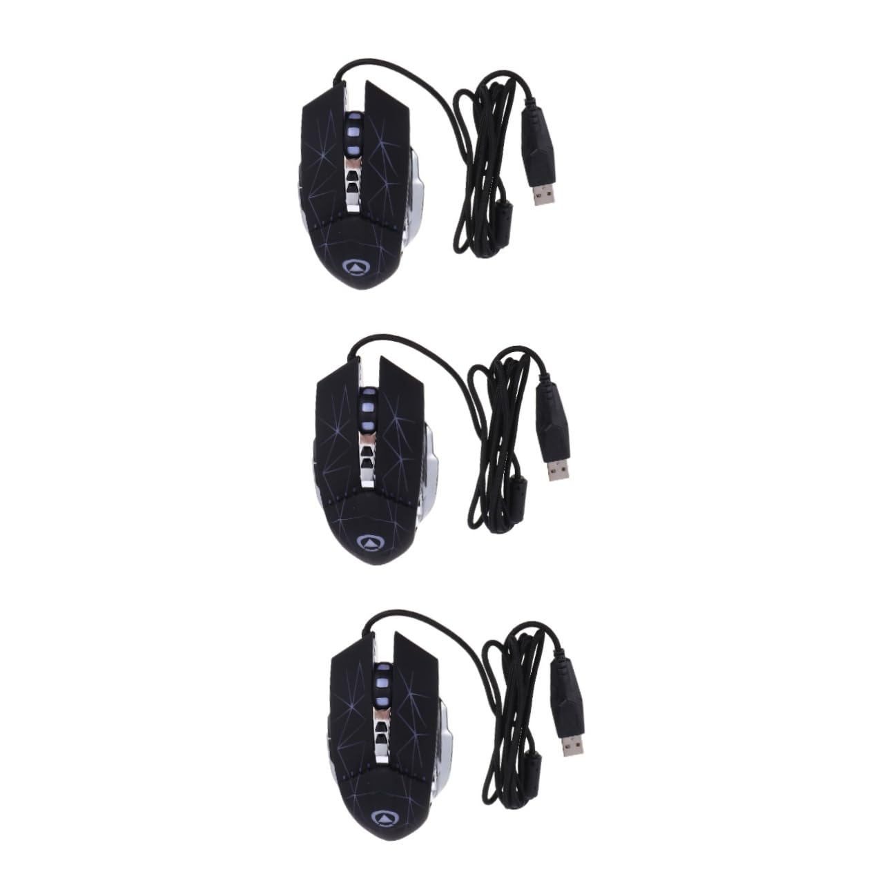 HOMSFOU 3-Pack Wired USB Gaming Mouse - Silent Mechanical Mouse for PC, Laptop, Office & Gaming - Ergonomic Design for Comfort & Precision (Great for Work, Gaming & Everyday Use)