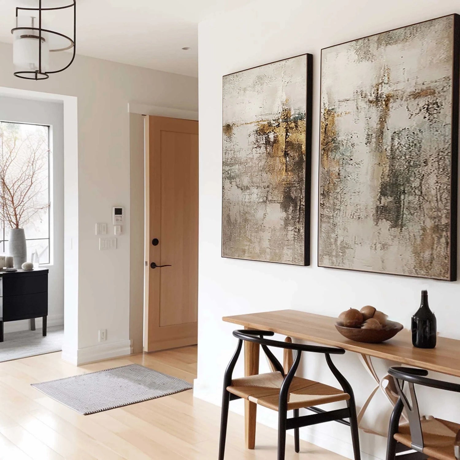 Abstract Tranquility Wall Art Set of 2 - Modern Minimalist Canvas Paintings for Living Room, Bedroom & Office Decor - #WS266