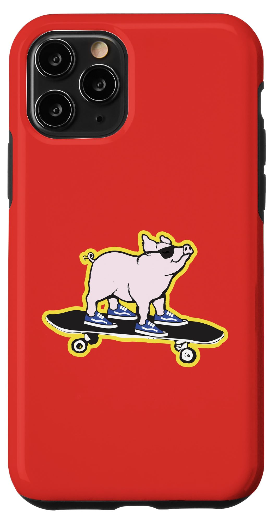 iPhone 11 Pro Case - Cute Cartoon Pork Roll Pig Skateboard Design - Durable Protective Cover for Boys & Girls - Perfect Birthday Gift for Skaters & Tech Lovers (Use for School, Work, Travel & Everyday Protection)