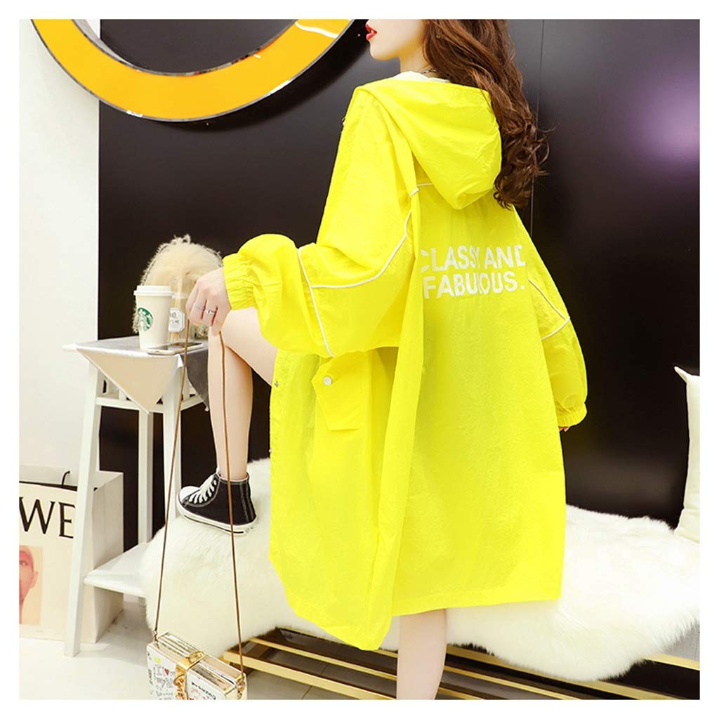 YCZDG Women's Lightweight Spring & Autumn Jacket - Fashionable Loose Fit Sun Protection Coat for Summer, Trendy Streetwear (Yellow) | Perfect for Outdoor Activities, Travel & Daily Wear