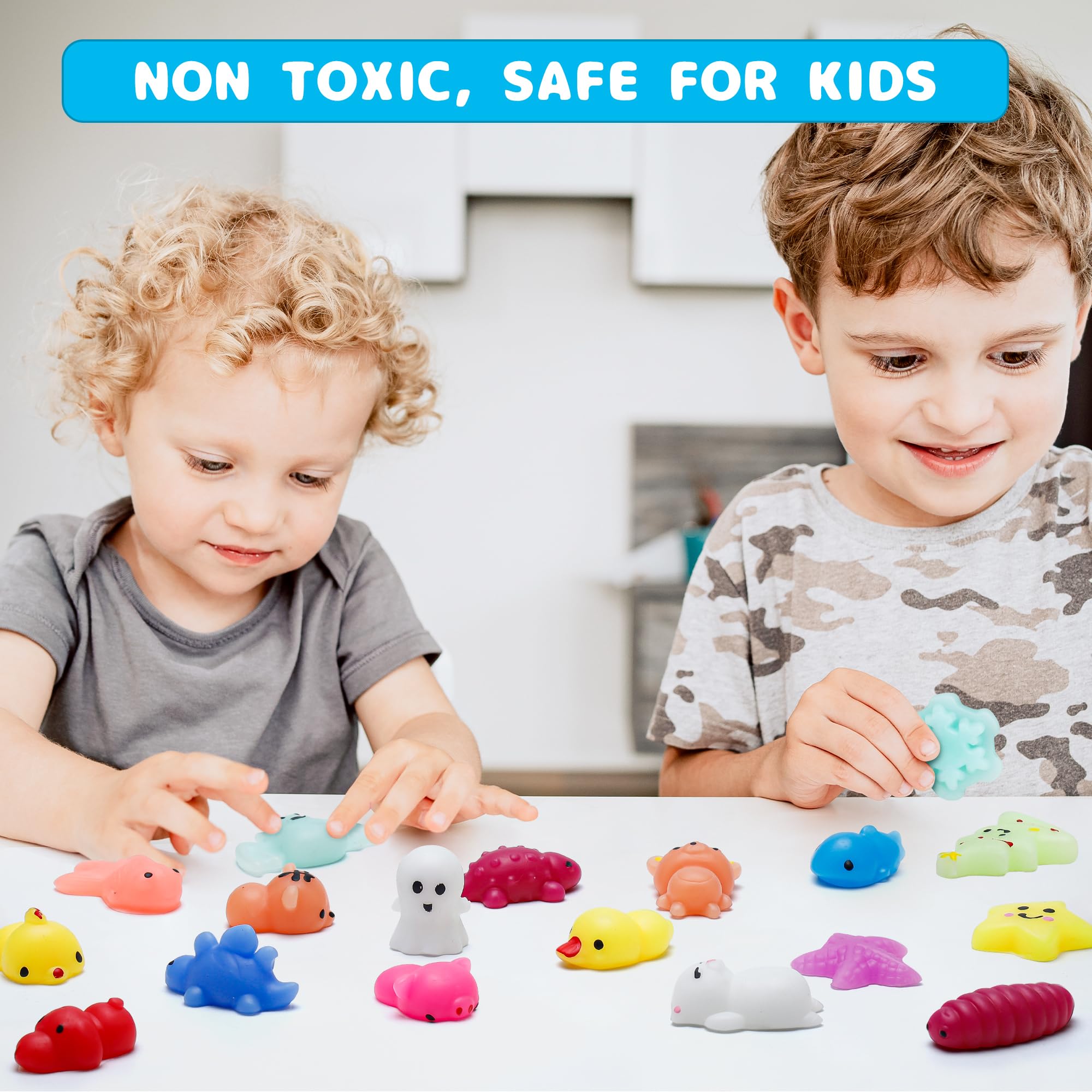 30-Pack Mochi Squishy Toys Set - Cute Stress Relief & Party Favors for Kids - Birthday Gifts for Boys & Girls - Classroom Prize Treasure Box with Storage - Perfect for Goodie Bags, Sensory Play & Anxiety Relief