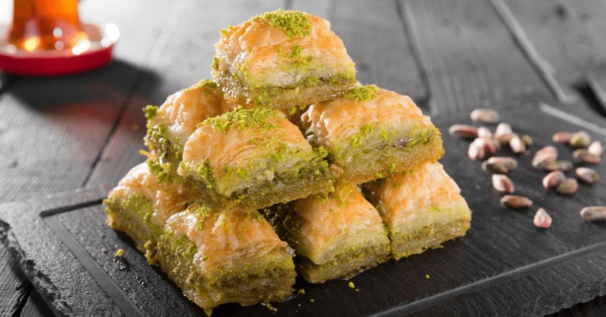 Premium Pistachio Baklava - Authentic Turkish Delight Dessert (454g/16oz) | Perfect for Holidays, Gifts & Mediterranean Dessert Platters