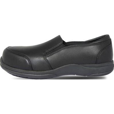 Women's Genuine Grip Black Steel Toe Work Boots GG350 - Slip Resistant & Comfortable for Construction, Warehouse & Outdoor Jobs