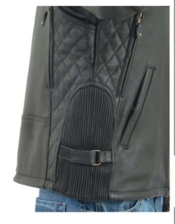 Men's Vented Reflective Piping Leather Motorcycle Jacket - Breathable Biker Jacket for Riding Safety - Perfect for Motorcycle Enthusiasts & Urban Commuters