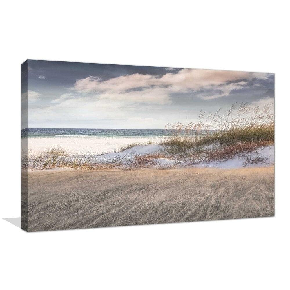 Amongst The Sea Grass by Mike Calascibetta - Blue Ocean Art Print on Canvas - Perfect for Beach House Decor & Coastal Living Room Wall Art