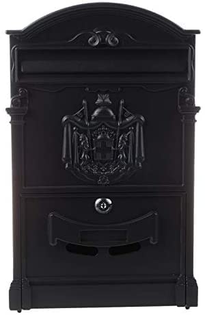 Vintage Heavy-Duty Aluminum Lockable Mailbox - Secure Outdoor Letter Post Box for Home & Office - Perfect for Porch, Garden, and Driveway Security