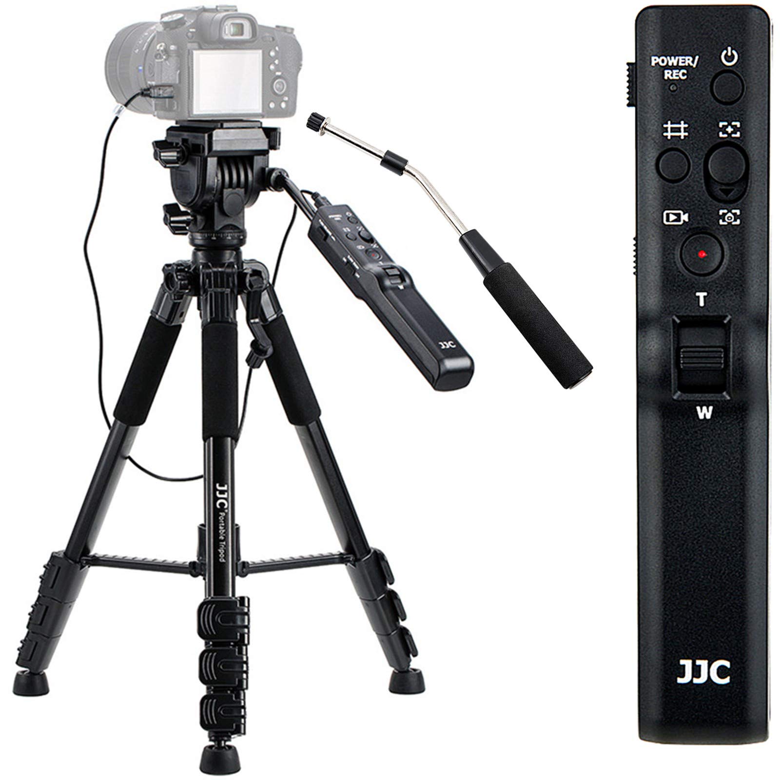 Professional Video Remote Control Tripod for Sony Camcorders - Compatible with FDR-AX53, AX43, AX33, AX100, AX700, HDR-CX405, CX455, CX440, CX675, Handycam RX10M4, RX10M3, RX10M2, RX100M7, RX100M6, HX99, HX90V, HX80, HX60V, HX50V, HX400V, HX300 - Perfect for Vlogging, Filmmaking, and Travel Photography