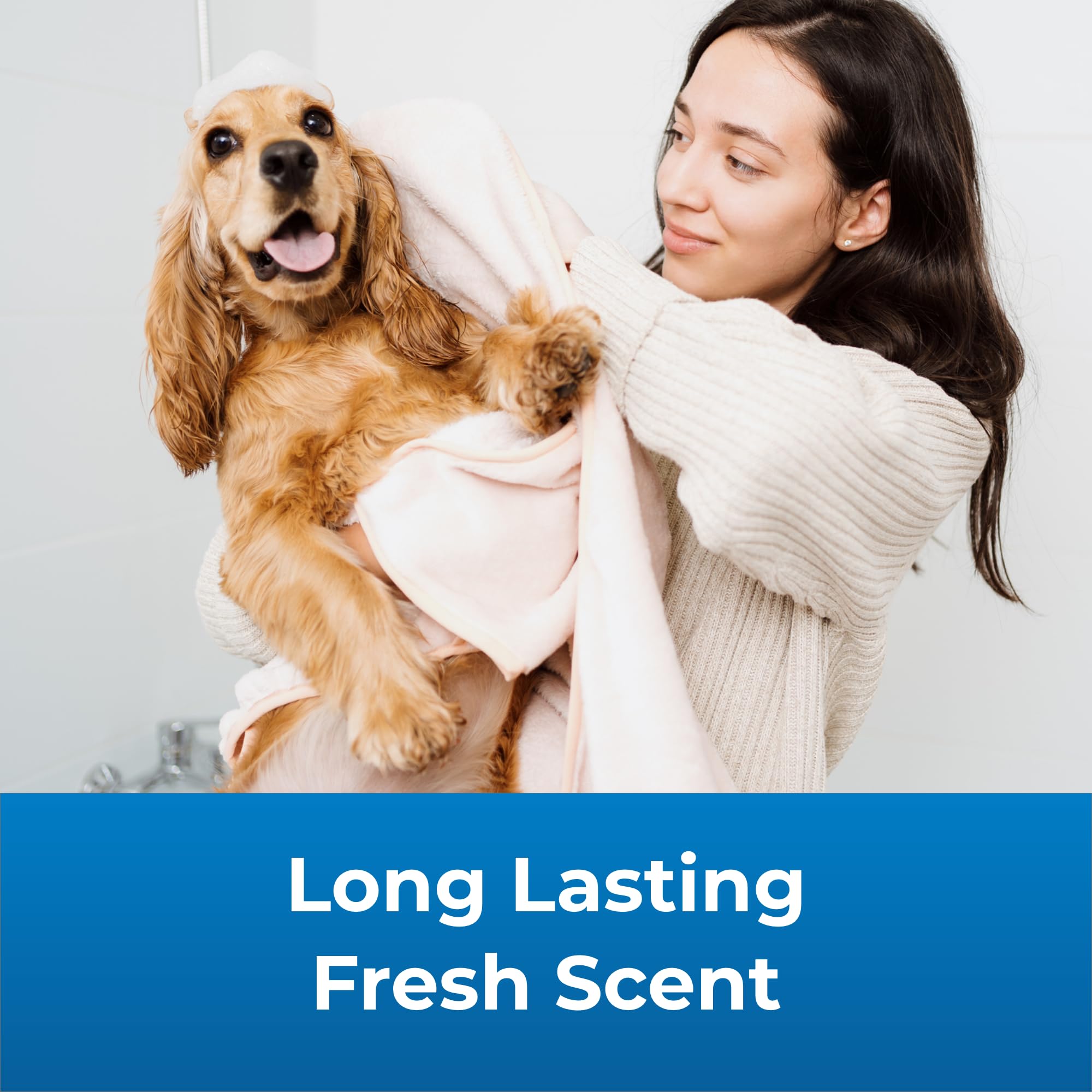 Fresh 'n Clean Oatmeal & Baking Soda Shampoo & Conditioner Set - Tropical Breeze Scent (18 oz Each) - Gentle Pet Shampoo for Dogs & Cats with Sensitive Skin - Perfect for Bath Time & Grooming at Home