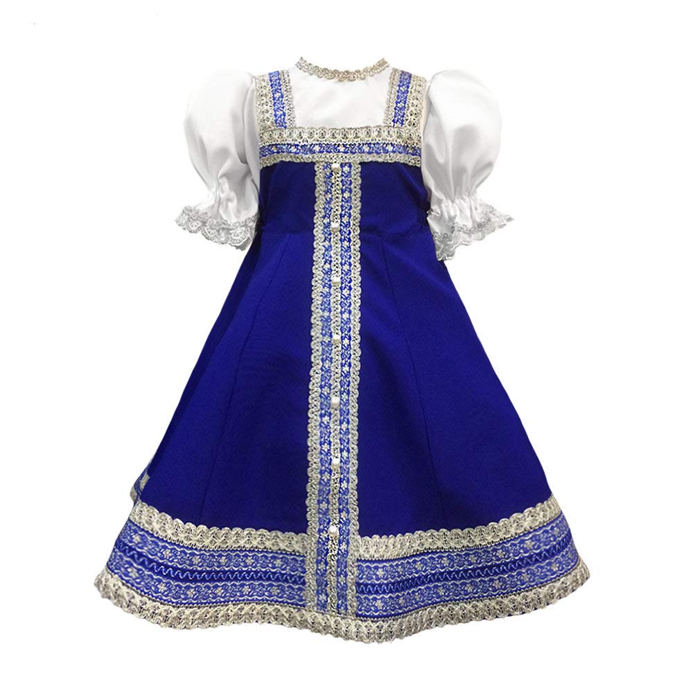 Traditional Russian Folk Dress - Blue Sarafan & Kokoshnik Costume for Women | Authentic Dance Outfit for Cultural Performances & Themed Parties