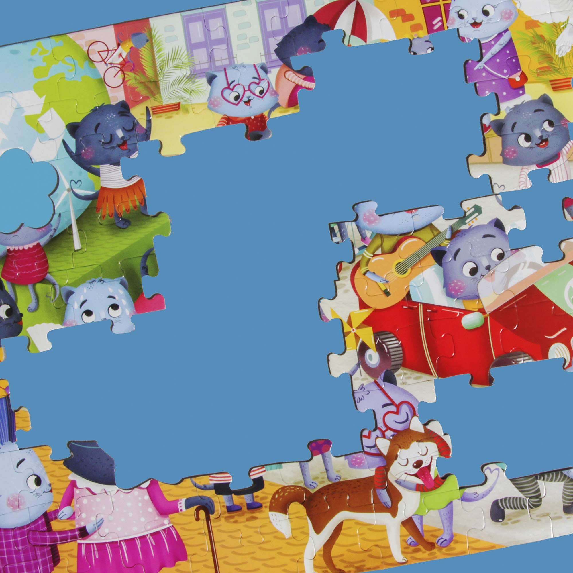 Chalk and Chuckles 100-Piece Jigsaw Puzzle for Kids Ages 5-8 - Caring Cats Theme with Kindness Activities - Educational Learning Toy for Boys & Girls - Perfect for Family Game Night, Birthday Gifts & Classroom Activities