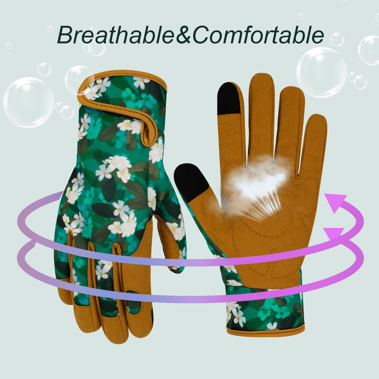 Premium Women's Leather Gardening Gloves - Thorn Proof Heavy Duty Work Gloves for Planting, Weeding & Outdoor Use - Ideal Gardening Gift for Her
