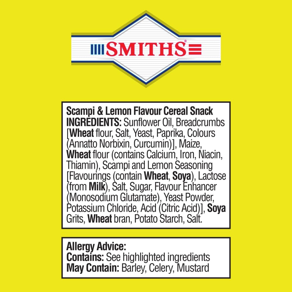 Smith's Scampi & Lemon Flavored Fries - Pub Style Savory Snacks, 27g (24 Pack) | Perfect for Parties, Game Nights & Office Snacking