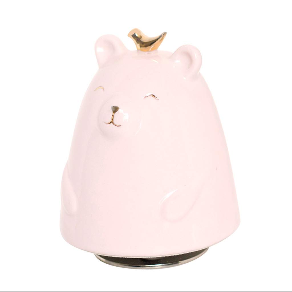 AVEO Ceramic Rotating Music Box - Cute Bear & Bird Design, Creative Musical Gift for Home Decor, Wedding Favors, Birthday Presents & Collectibles