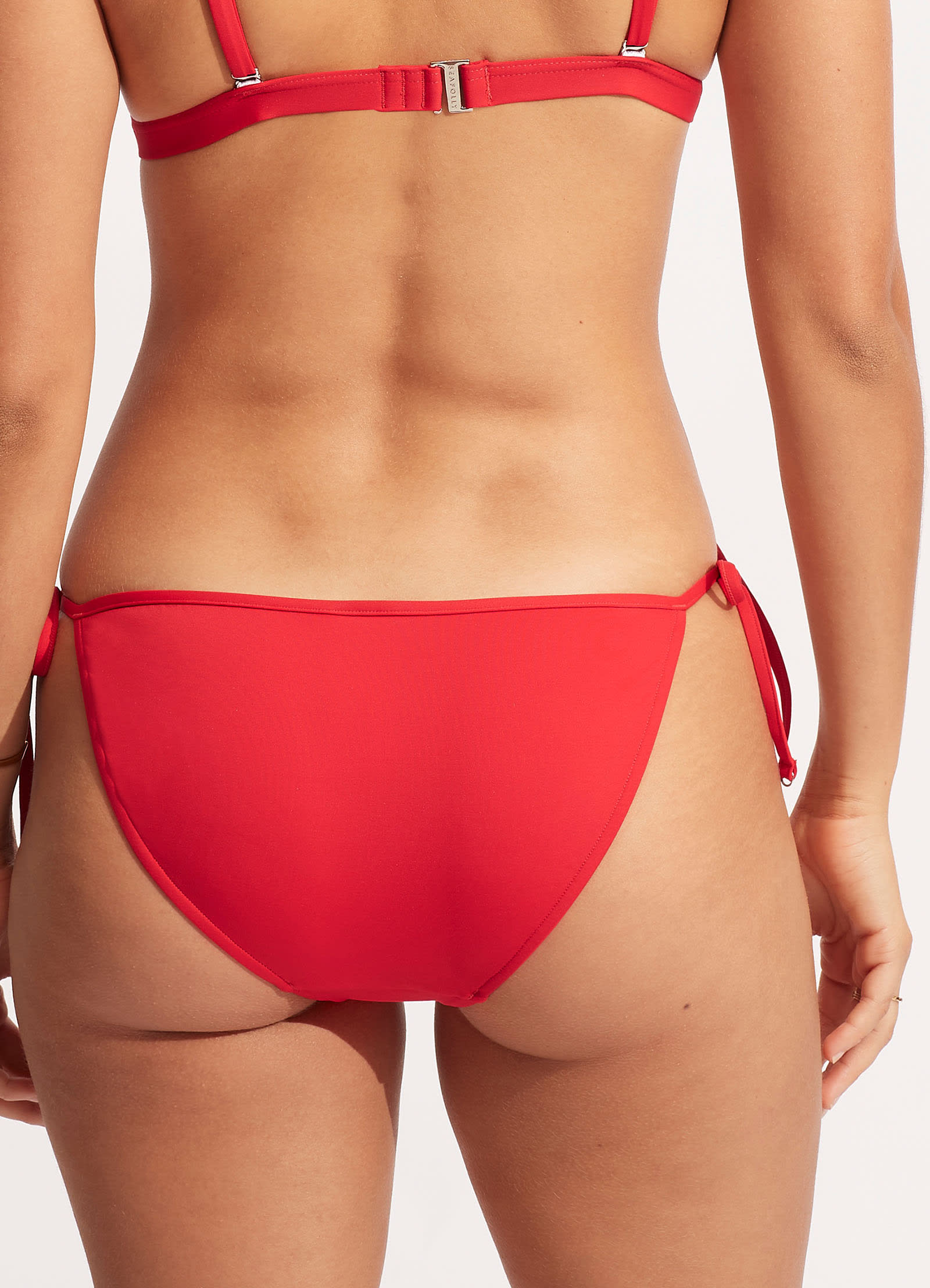 Seafolly Collective Hipster Tie Side Bikini Bottom - Chilli Red | High Waisted Swimwear for Women | Perfect for Beach Vacations & Pool Parties