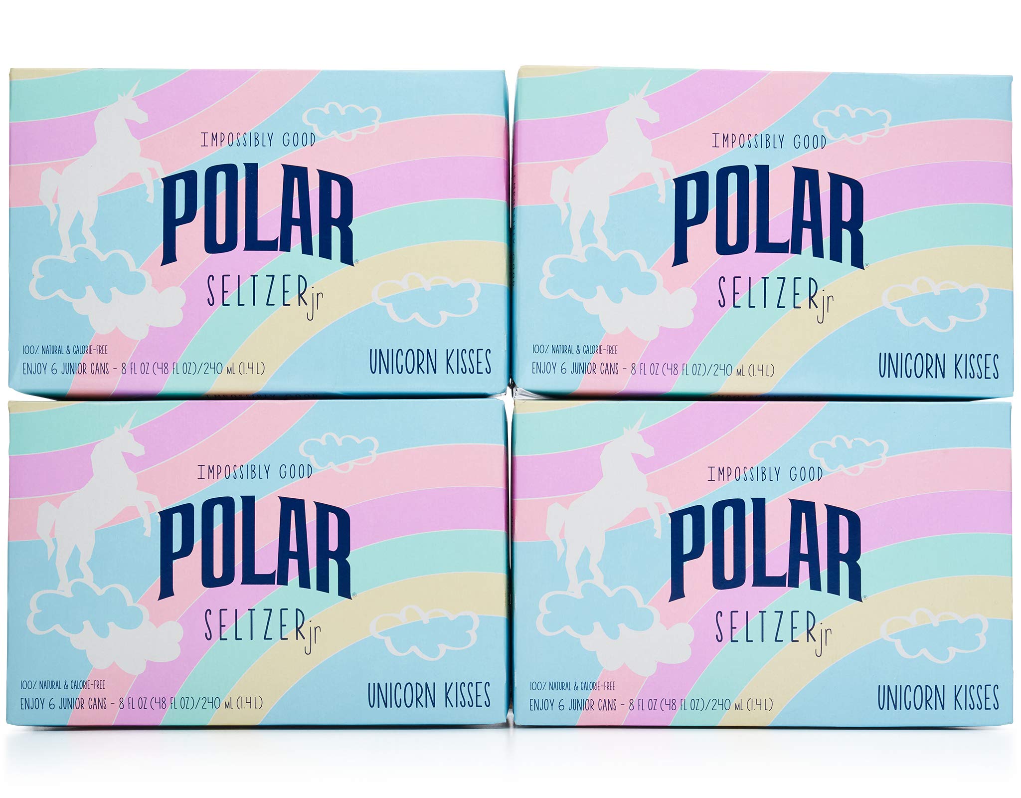 POLAR BEVERAGES Unicorn Kisses Seltzer Jr 6 Pack, 8 Fl Oz Cans - Refreshing Sparkling Water for Kids Birthday Parties, Summer Picnics & Family Gatherings